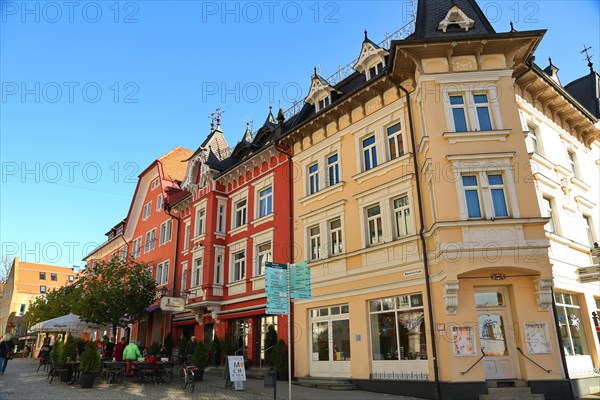 The historic old town of Isny im Allgaeu with a view of the old buildings. Isny im Allgaeu