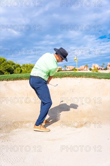 Man playing golf