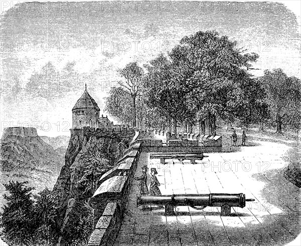 Cannons on the platform of Koenigstein Fortress in 1870