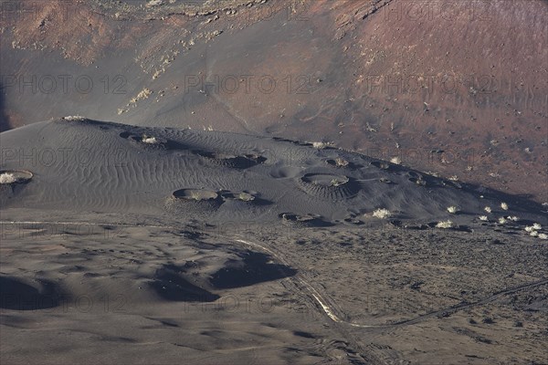 Black and brown lava landscape