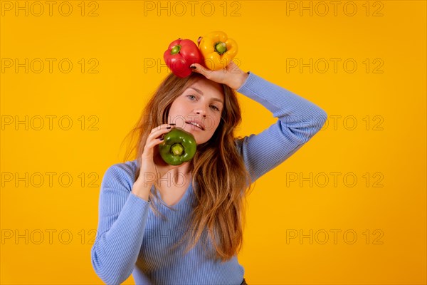 Vegan woman with green