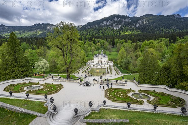 Royal Villa Linderhof Palace with fountain