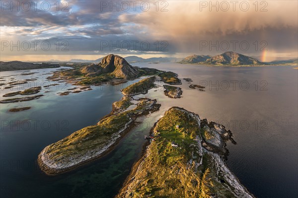 Mount Torghatten with surrounding islands