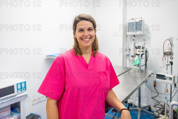 Portrait of a young female veterinarian at the vet clinic