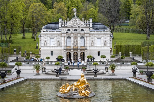 Royal Villa Linderhof Palace with fountain