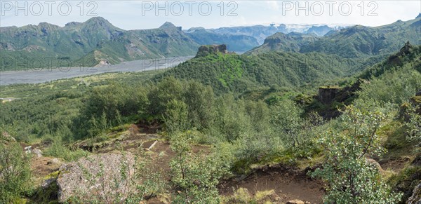 View of the glacier river Krossa