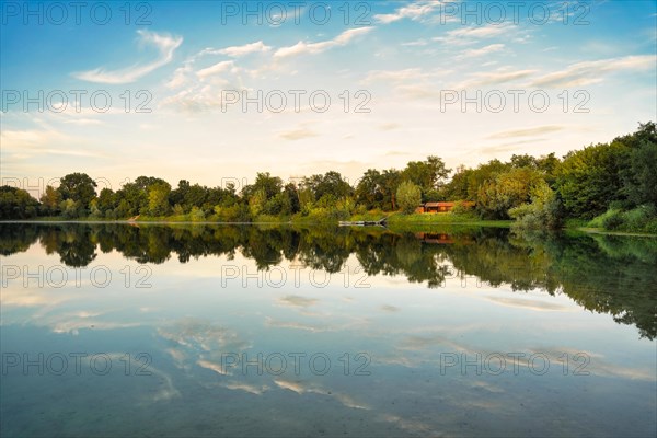 View of a lake in the evening