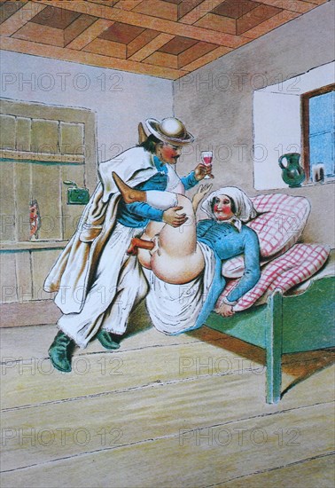 Erotic scene from the Victorian era