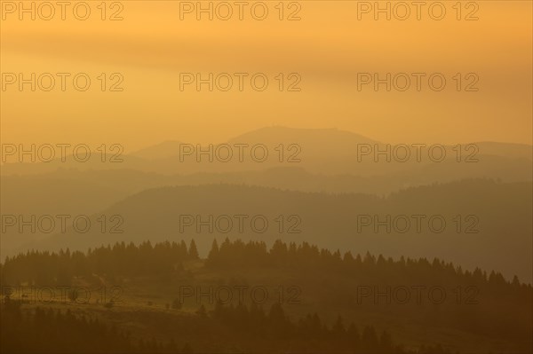 View over the Vosges mountains at sunrise