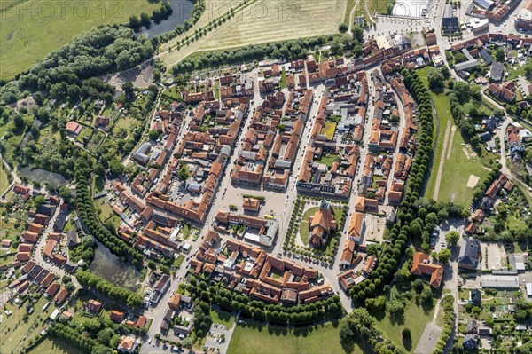 Aerial view of Boizenburg/Elbe