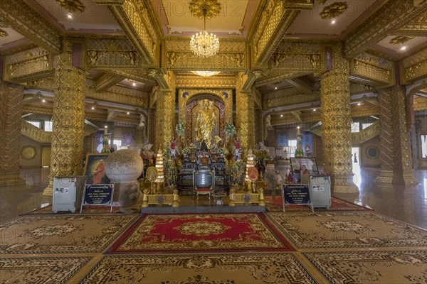 Interior altar in the temple pagoda of the Sri Chai Mongkol Grand Pagoda temple complex