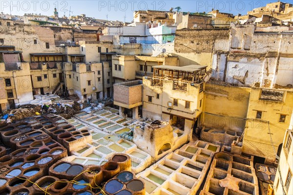 Famous tannery in sunny Fez