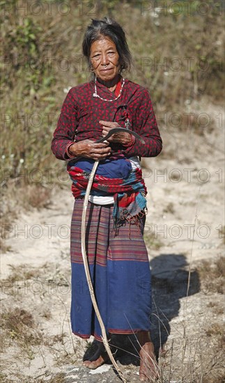 Old woman with nose ring