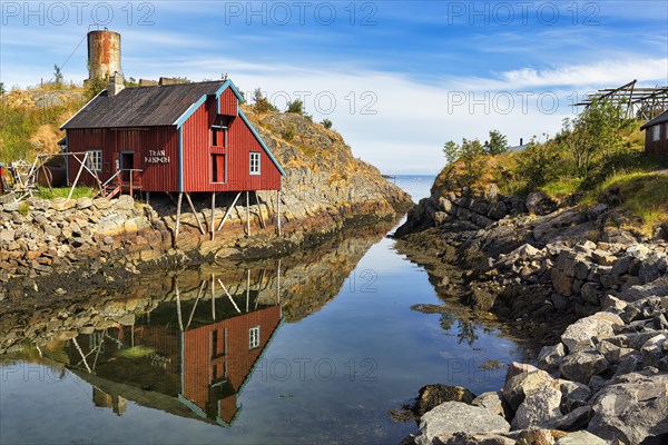 Red traditional fishing hut