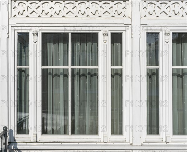 Window with old-fashioned curtain