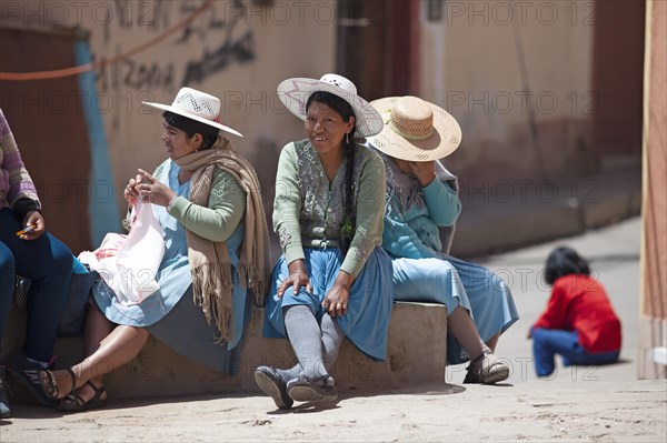 Bolivian woman with traditional sombrero