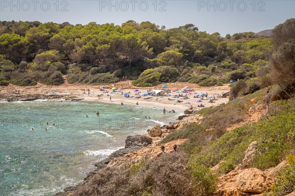 View of Cala Varques bay with lively beach