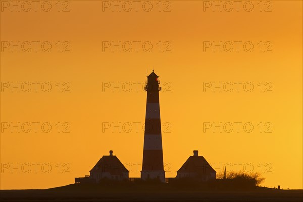 Lighthouse Westerheversand at sunset