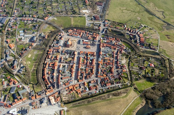 Aerial view of Boizenburg/Elbe