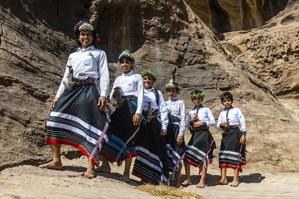 Young boys of the Qahtani flower tribe