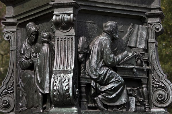 Pedestal relief with the study at Wartburg Castle