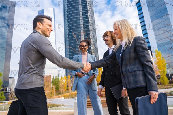 Group of multi ethnic fellow businessmen or executives