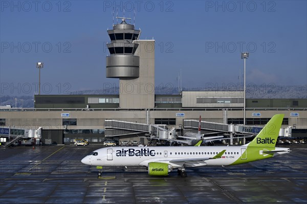 Control tower and aircraft Air Baltic