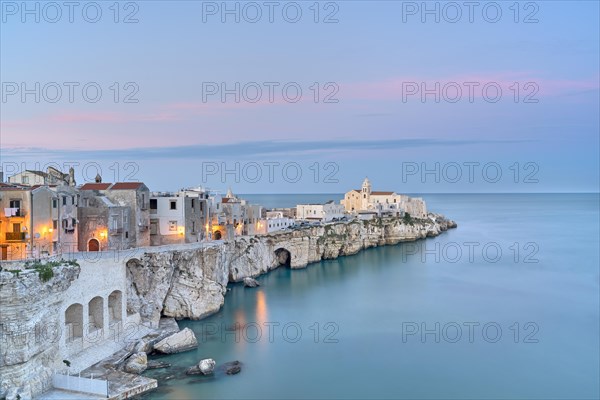 Old town of Vieste at sunset