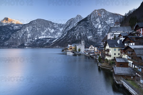 Blue hour in Hallstatt on Lake Hallstatt