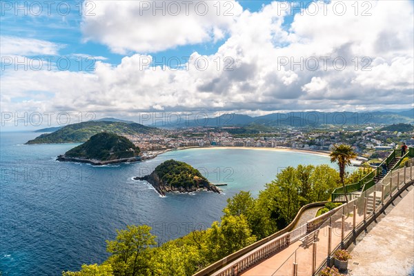 Views of the city of San Sebastian and Santa Clara Island from Mount Igeldo