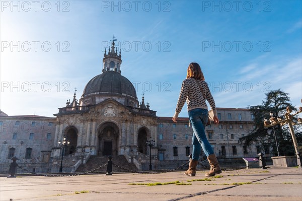 A young woman visiting the Sanctuary of Loyola