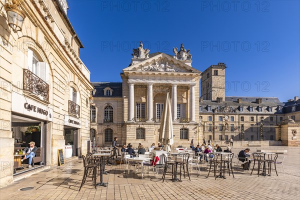 Cafe Restaurant Hugo in front of the Ducal Palace at Place de la Liberation in the old town