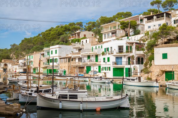 Cala Figuera natural harbour with boats