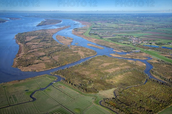 Aerial view of the Haseldorder Marsch nature reserve