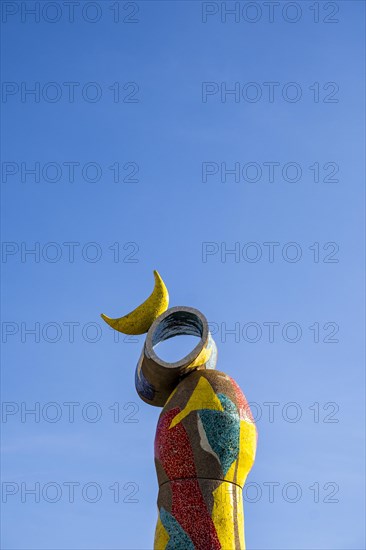 Sculpture Dona i Ocell by the Catalan artist Joan Miro in the city of Barcelona