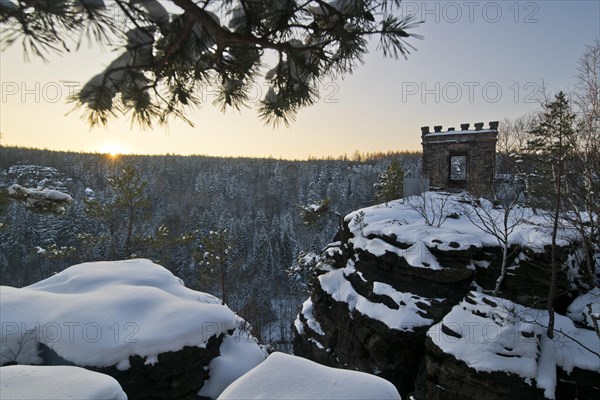 Snow at the Kaiser Wilhelm Fortress at the Hercules Pillars