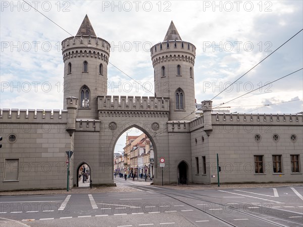 Neo-Gothic style city gate Nauener Tor in Friedrich-Ebert-Strasse