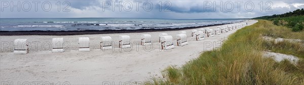 Panoramic photo of lido chairs at Juliusruh lido