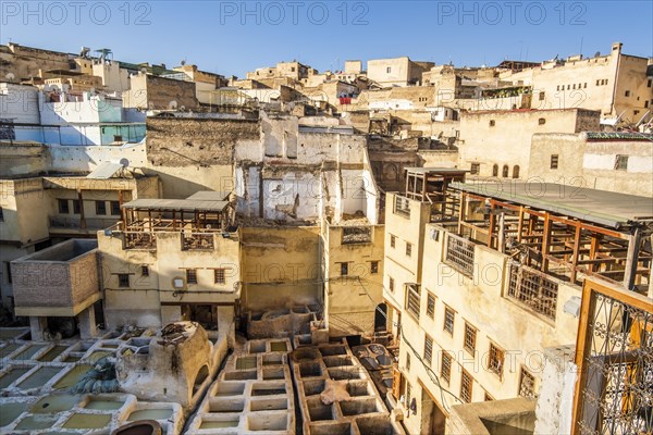 Famous tannery in sunny Fez