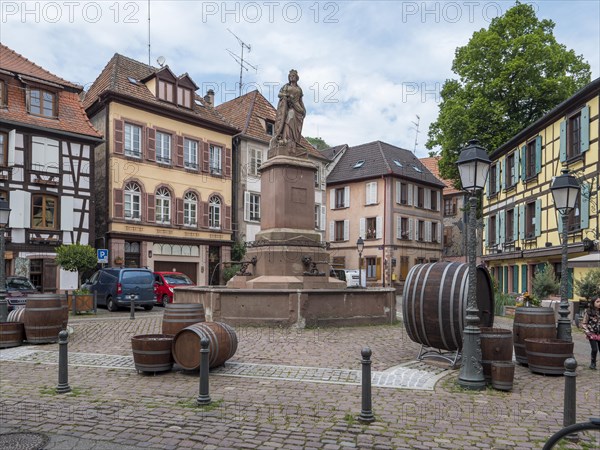 Old colourful half-timbered houses in the centre of the old town at Place de la Sinne