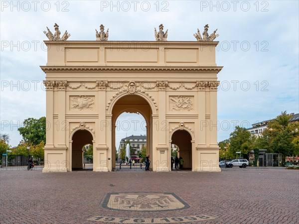 Classicist triumphal arch Brandenburg Gate at Luisenplatz