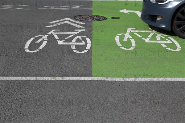 Road marking on a asphalt street