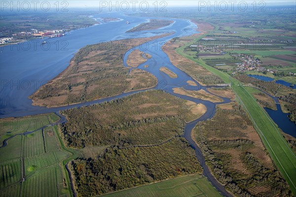 Aerial view of the Haseldorder Marsch nature reserve