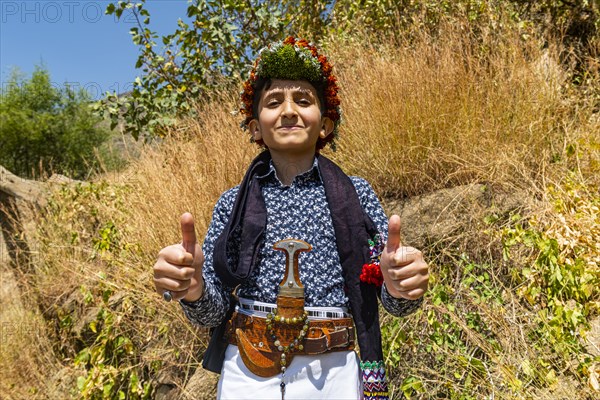 Young boy of the Qahtani Flower men tribe