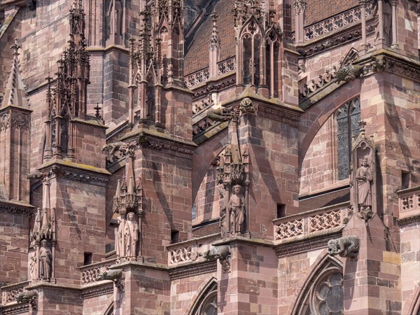 Detail of the Catholic city parish church Freiburger Muenster