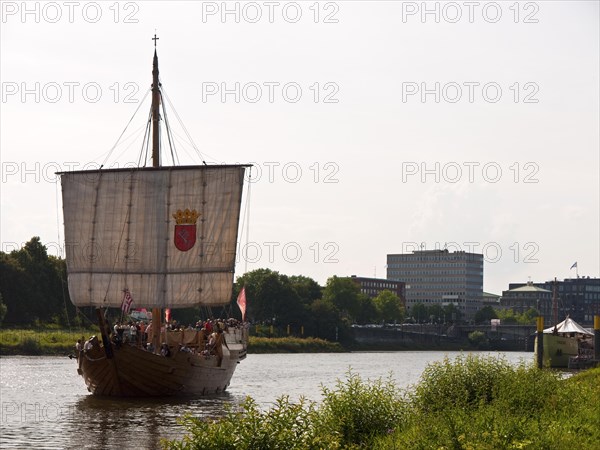 The Hanseatic Cog Roland of Bremen on the Weser