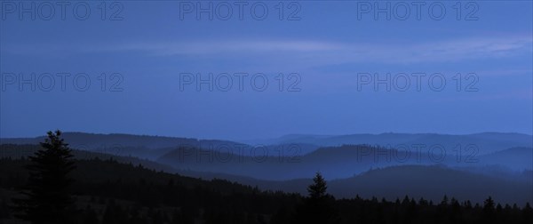 View over the Vosges mountains at night