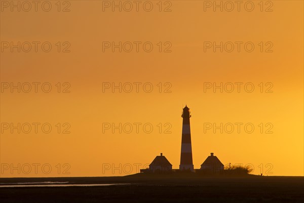 Lighthouse Westerheversand at sunset