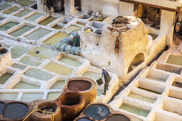 Famous tannery in sunny Fez