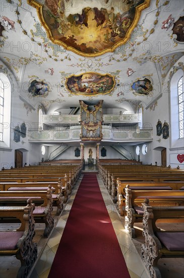 Organ gallery and ceiling frescoes